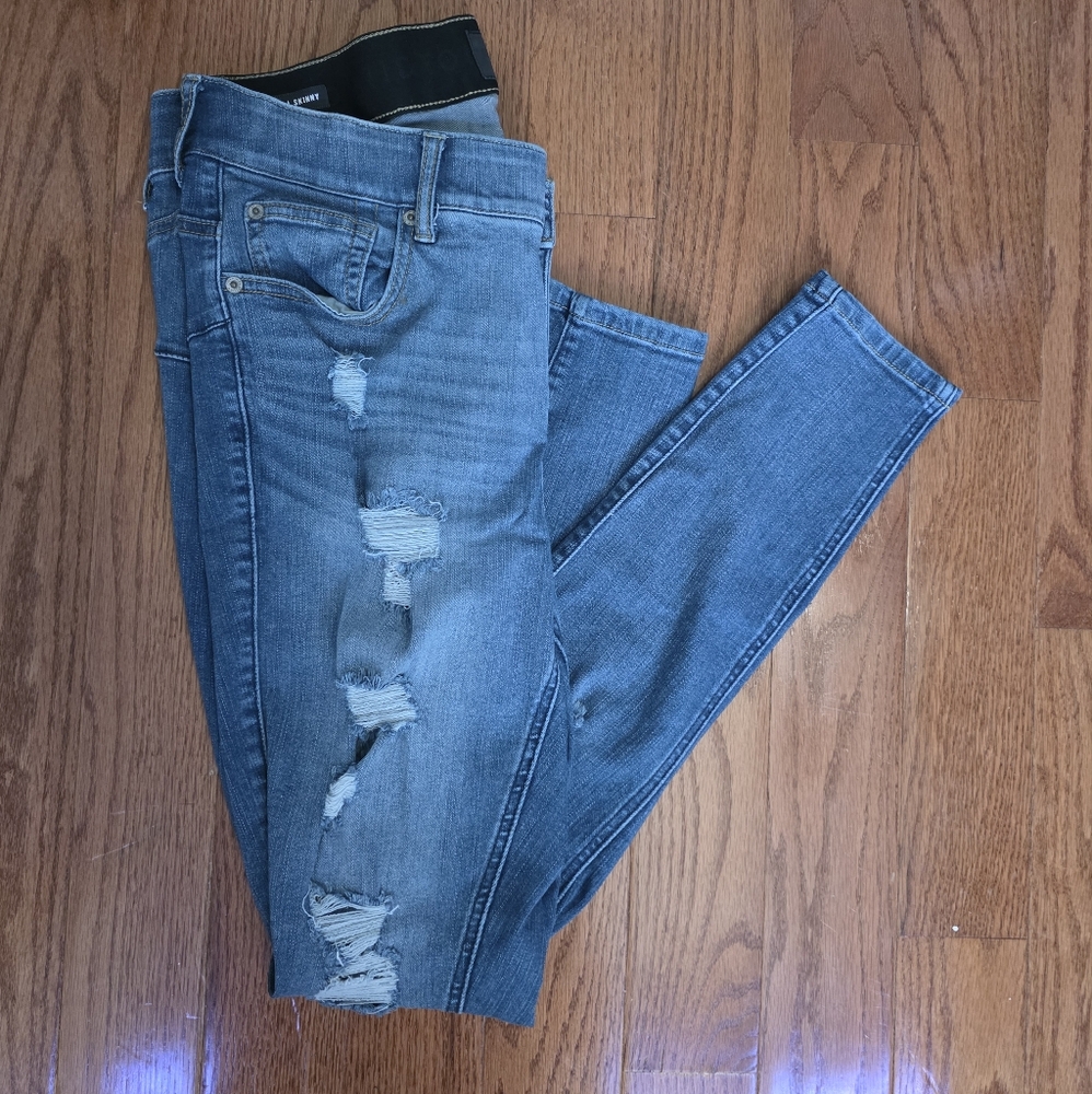 Torrid Premium Bombshell Skinny Jeans - Size 14R, Distressed Medium Wash